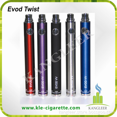 Variable Voltage 1300mAh Evod Twist Battery, 650/900/1100mAh Also Avaliable with Evod Atomzier, Perfect Electronic Cigarette Starter Kit!
